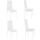Livingandhome Set of 4 Modern Faux Leather Armless High Back Dining Chairs