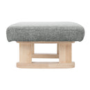 Livingandhome Linen Upholstered Footstool with Wooden Legs
