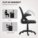 HOMCOM Ergonomic Swivel Computer Chair with Flip-up Armrests