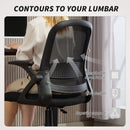 HOMCOM Ergonomic Swivel Computer Chair with Flip-up Armrests