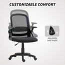 HOMCOM Ergonomic Swivel Computer Chair with Flip-up Armrests