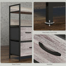 HOMCOM Bedroom Chest Of Drawers 5 Drawer Dresser W/ Shelves, Grey Wood Effect