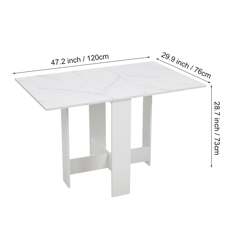 Livingandhome Contemporary Drop Leaf Wooden Dining Table
