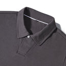 Cotton Long Sleeve Polo T-Shirt - Dark Grey