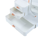 Sheonly Jewelry Organizer with Rotating Mirror and Makeup Storage Box