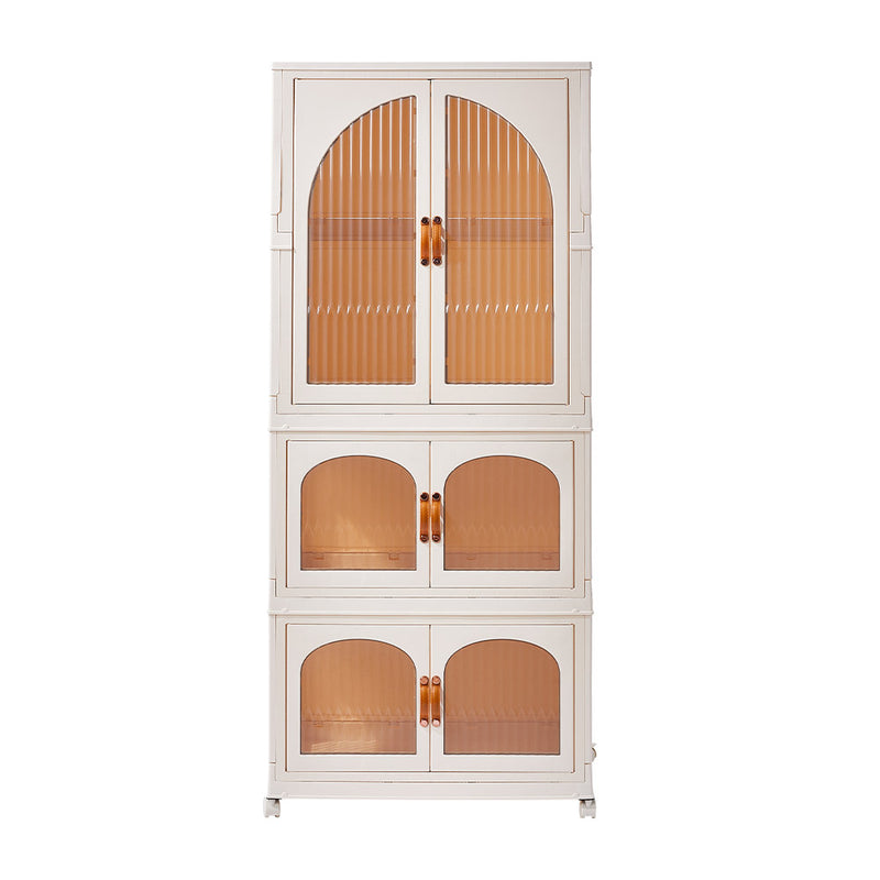 Livingandhome White Plastic Wardrobe and Toy Storage Unit