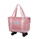 Modishion Pink Wheeled Expandable Travel Bag Wet Dry Split