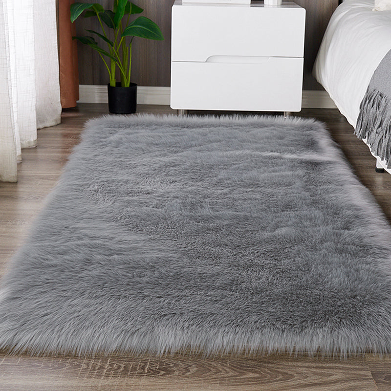 Lifeideas Grey Rectangular Shaggy Floor Rug