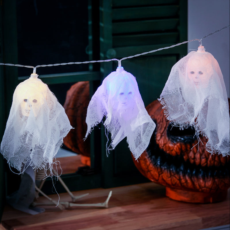 LED Spooky Skull String Lights