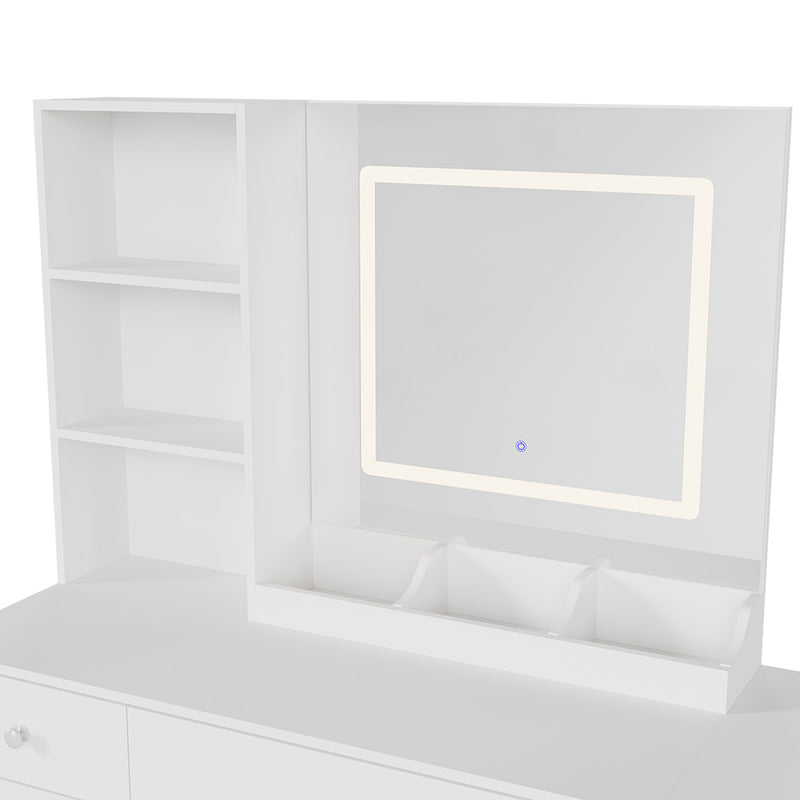 Livingandhome Dressing Table with LED Illuminated Mirror