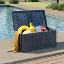 380L Large Waterproof Storage Deck Box for Garden Tools-Grey