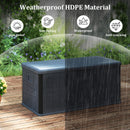 380L Large Waterproof Storage Deck Box for Garden Tools-Grey