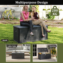 380L Large Waterproof Storage Deck Box for Garden Tools-Grey