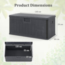 380L Large Waterproof Storage Deck Box for Garden Tools-Grey