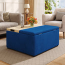 Livingandhome Velvet Storage Stool with Side Table