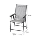 Breeins Outdoor Tempered Glass Garden Table With 2 Foldable Chairs