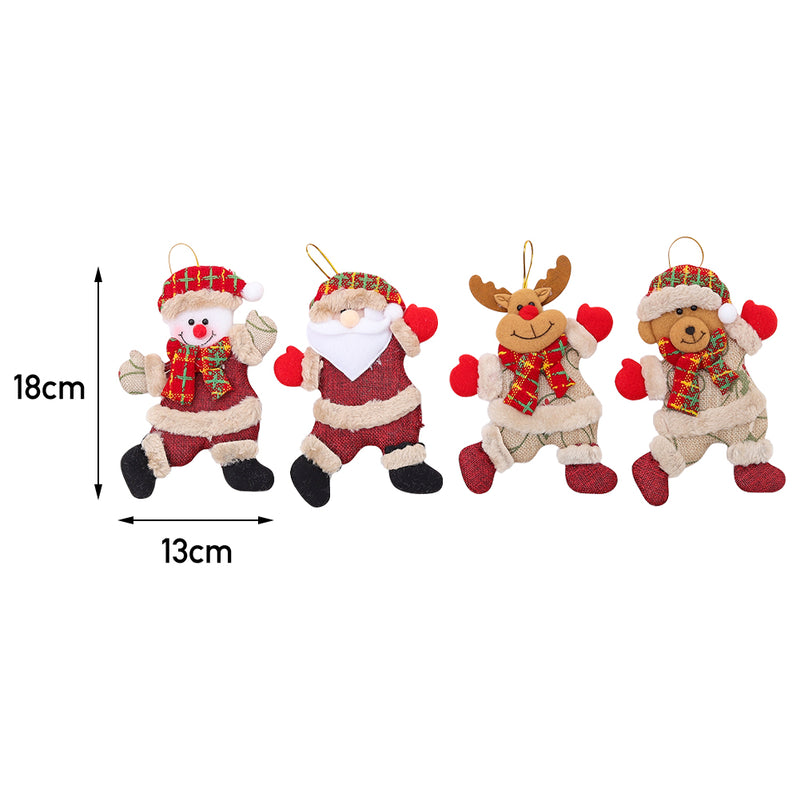 Lifeideas 4-Piece Christmas Tree Ornament Set â?? Snowman, Santa, Elk & Bear