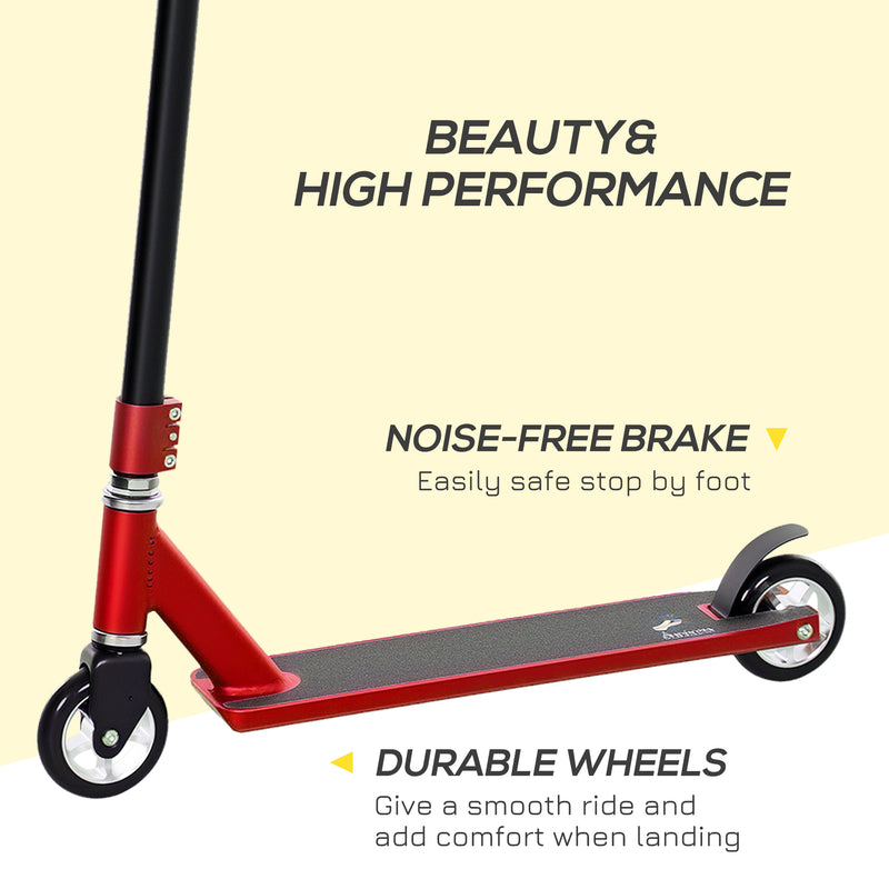 HOMCOM Stunt Scooter Entry Level Tricks Scooter For 14+ Beginners