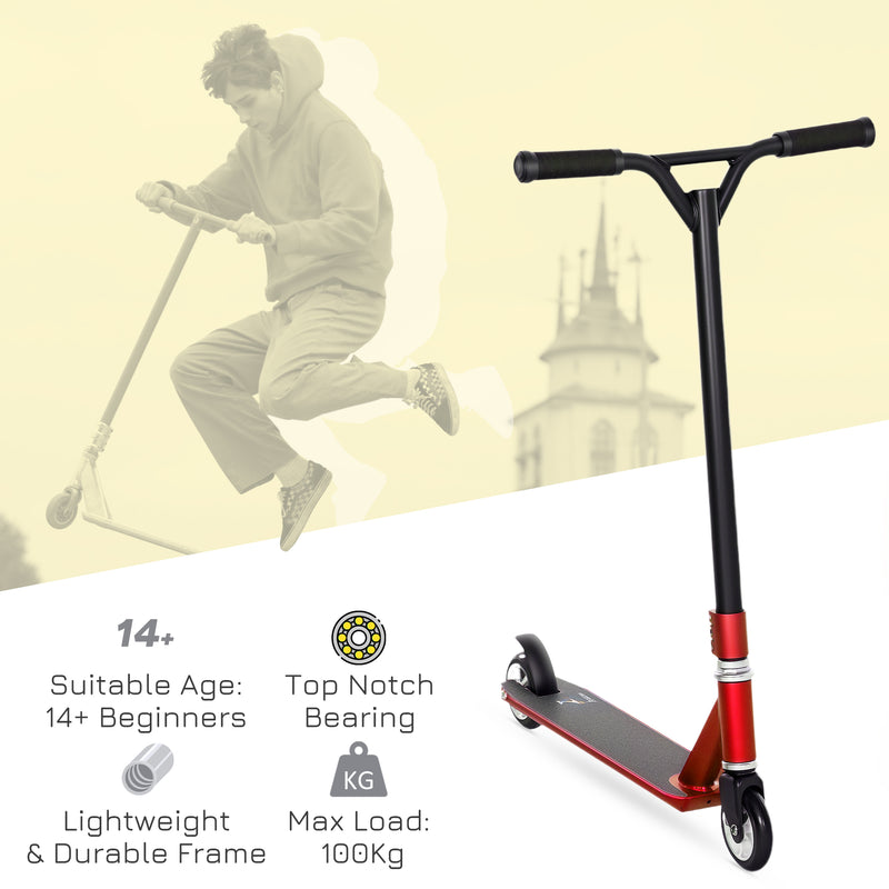 HOMCOM Stunt Scooter Entry Level Tricks Scooter For 14+ Beginners