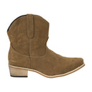 Embroidered Pointed Toe Cowboy Ankle Boots with Block Heel