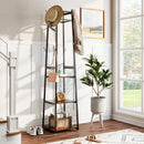 Livingandhome Industrial Style Clothing Rack with 4 Tiers of Shelves