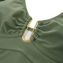 Tummy Control One-Piece Swimsuit Khaki Green