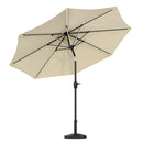 Garden Sanctuary Large Solar Powered LED Patio Umbrella for Outdoor Garden Patio with Base