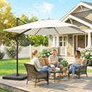 Outsunny 2.4 X 2.4 M Cantilever Parasol W/ Umbrella Weights, Cream White