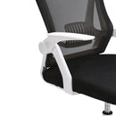 Livingandhome Swivel Office Chair with Headrest-White