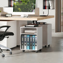 HOMCOM 2-Tier Printer Stand with Storage and Wheels, White