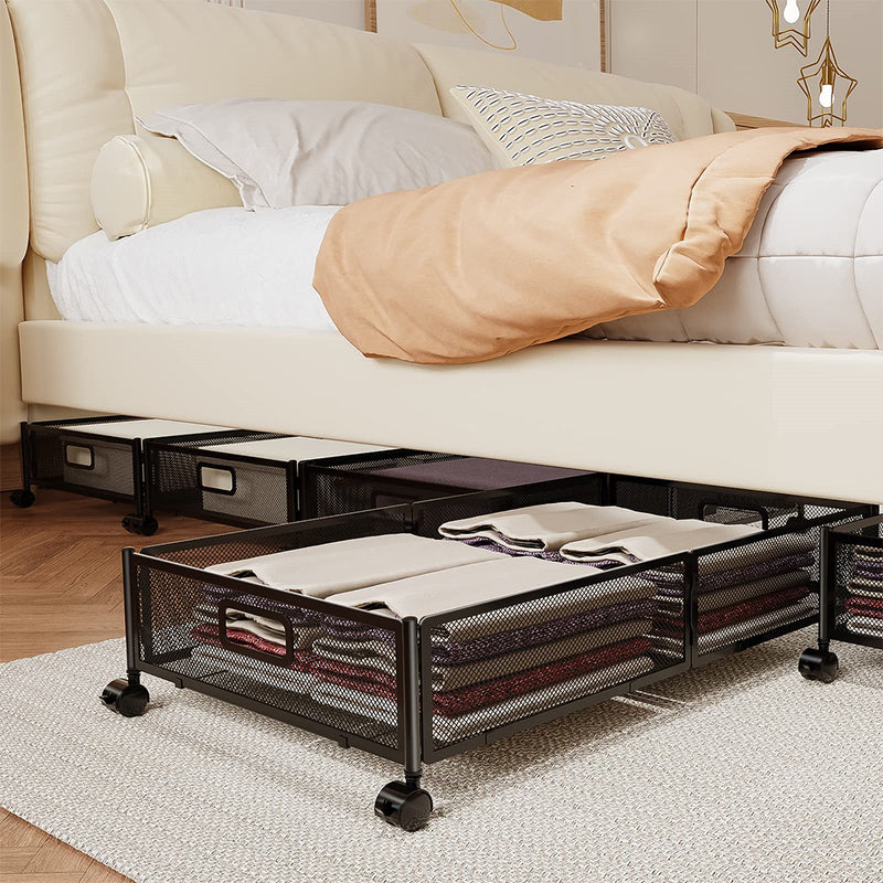Lifeideas Metal Underbed Wheeled Storage Container