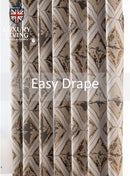 Luxury Diamond Jacquard Fully Lined Ring Top Curtains with Metallic Thread Cream/Gold