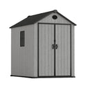 Breeins Apex Roof Garden Storage Tool Shed With Lockable Doors - Grey Wood Effect (L, XL & 2XL Sizes)