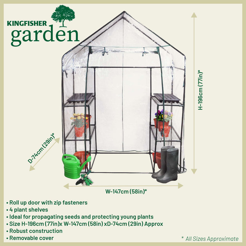 Kingfisher Walk-In Greenhouse 196x147x74cm