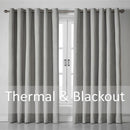 Linen Look Ring Top Blackout Curtains
