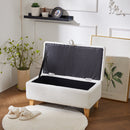 Livingandhome Teddy Fleece Upholstered Storage Ottoman