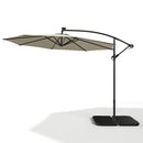 Garden Sanctuary Round Cantilever Parasol with Solar Light and HDPE Parasol Base