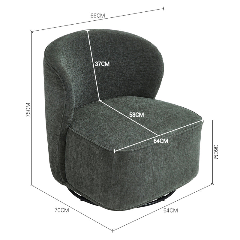 Livingandhome Modern Upholstered Swivel Armchair