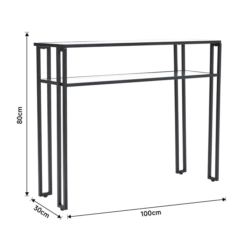 Livingandhome Modern Multi-function Tempered Glass Console Table