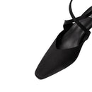 Kitten Heel Slingback Squared-off Closed Toe Heels Pumps