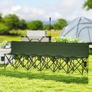Outsunny 6 Seater Folding Bench Camping Chair with Cup Holder, Green