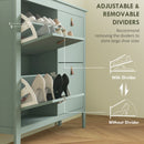 HOMCOM 4 Drawer Shoe Cabinet with Flip Doors for Hallway, Entryway, Green