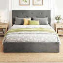 HOMCOM Bed Frame Gas Side Lift Under Bed Storage