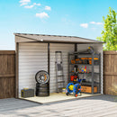 Outsunny 5 X 9ft Galvanised Metal Garden Shed With Foundation Kit