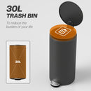HOMCOM Kitchen Bin, 30 Litre Pedal Rubbish Bin With Removable Bucket, Black