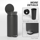 HOMCOM Kitchen Bin, 30 Litre Pedal Rubbish Bin With Removable Bucket, Black