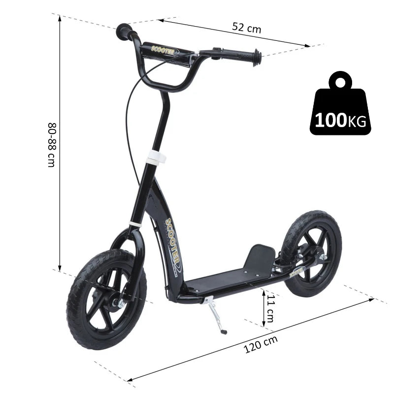 HOMCOM Teen Push Scooter - Black