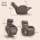 HOMCOM Linen Fabric Electric Recliner Chair with Remote Control