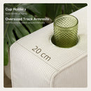 HOMCOM Modern 3 Seater Sofa Upholstered Corduroy Sofa Couch Cream White