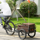 HOMCOM Bike Trailer Wagon Bicycle Cargo Trailer w/ Suspension, 2 Wheels, Black